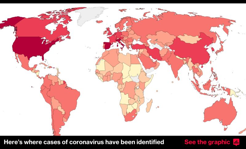 Coronavirus world map